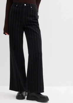 Outlet Wide-Leg-Jeans High Waist mit Destroyed Effekten Damen Jeans|Bekleidung·Shirts & Tops