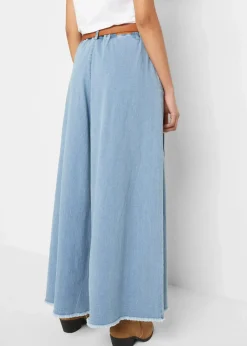 Damen bonprix Jeans|Bekleidung·Shirts & Tops|Wide-Leg-Jeans, Hosenrock