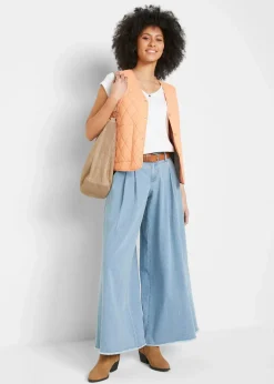 Damen bonprix Jeans|Bekleidung·Shirts & Tops|Wide-Leg-Jeans, Hosenrock
