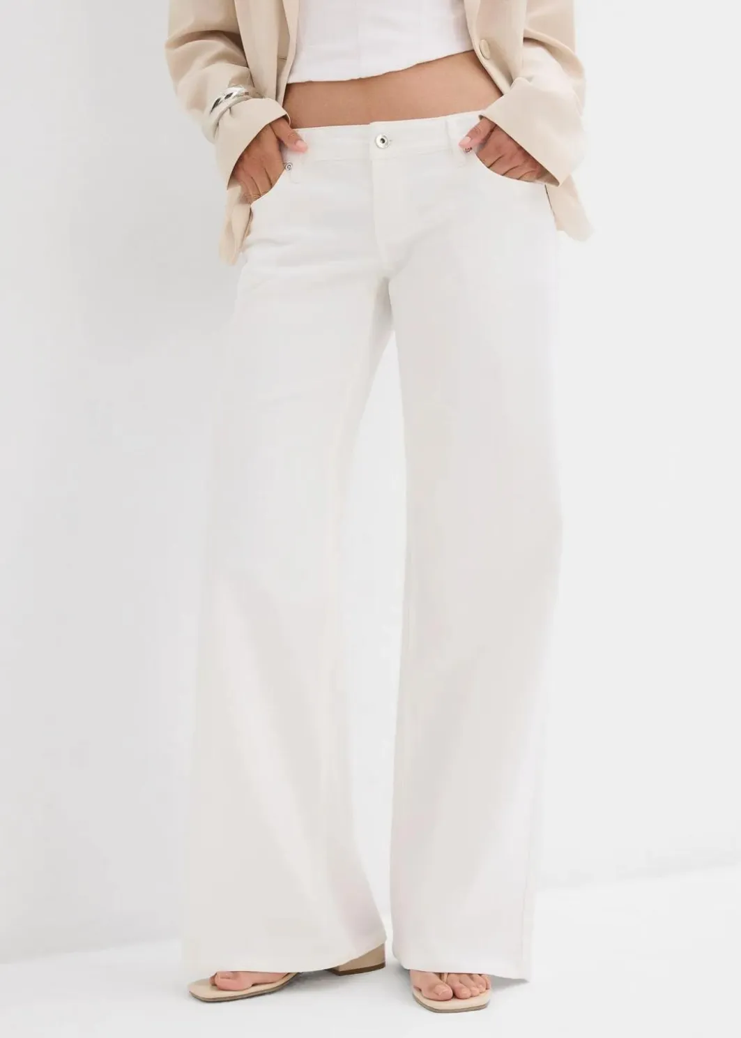 Clearance Wide-Leg-Jeans, Low Waist Damen Jeans|Kurzgrößen
