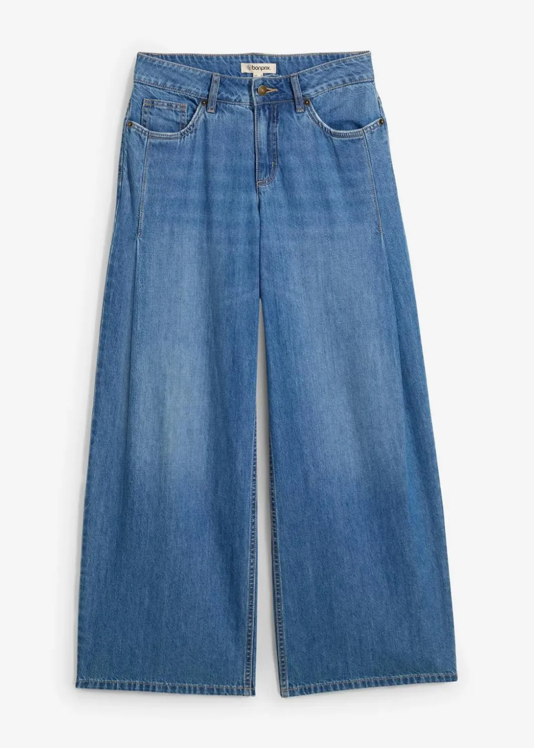 Best Wide-Leg-Jeans Mid Waist Damen Jeans|Kurzgrößen