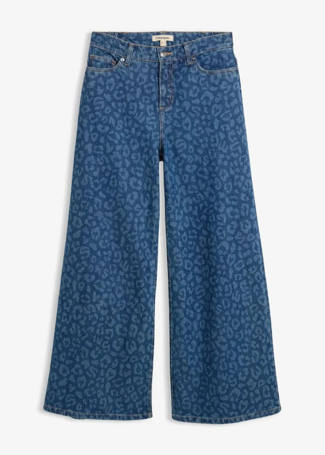 Damen bonprix Kurzgrößen|Bekleidung·Shirts & Tops|Wide-Leg-Jeans Mid Waist