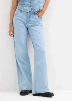 Best Wide-Leg-Jeans Mid Waist Damen Jeans|Kurzgrößen