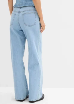 Best Wide-Leg-Jeans Mid Waist Damen Jeans|Kurzgrößen