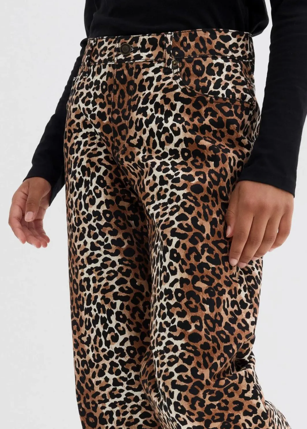 Hot Wide-Leg-Jeans Mid Waist Kinder Mädchen 9-16 Jahre·Jeans