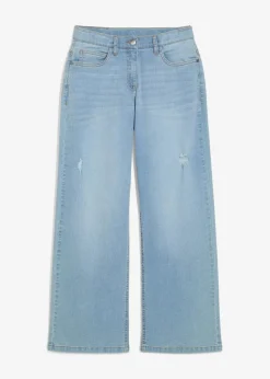 Best Wide-Leg-Jeans Mid Waist Kinder Mädchen 9-16 Jahre·Jeans
