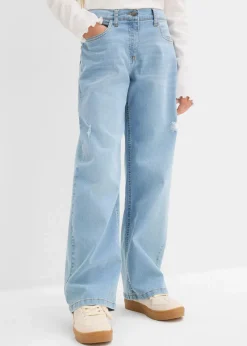 Best Wide-Leg-Jeans Mid Waist Kinder Mädchen 9-16 Jahre·Jeans