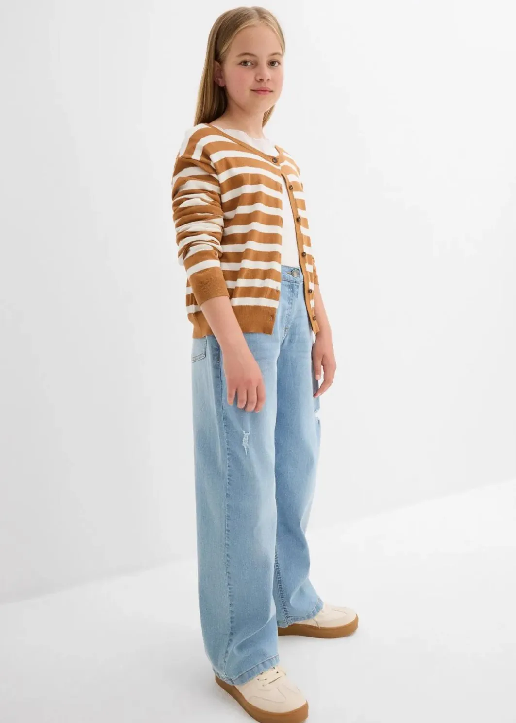 Best Wide-Leg-Jeans Mid Waist Kinder Mädchen 9-16 Jahre·Jeans
