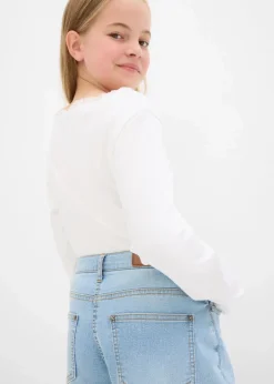 Best Wide-Leg-Jeans Mid Waist Kinder Mädchen 9-16 Jahre·Jeans