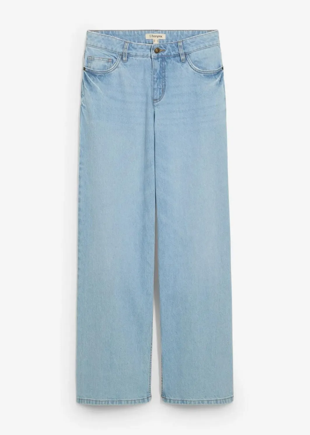 Damen bonprix Jeans|Kurzgrößen|Wide-Leg-Jeans Mid Waist