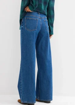 Damen bonprix Kurzgrößen|Bekleidung·Shirts & Tops|Wide-Leg-Jeans Mid Waist