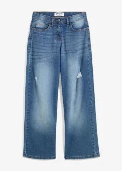 Hot Wide-Leg-Jeans Mid Waist Kinder Mädchen 9-16 Jahre·Jeans