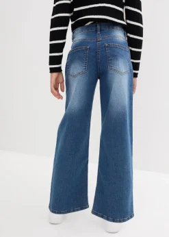 Hot Wide-Leg-Jeans Mid Waist Kinder Mädchen 9-16 Jahre·Jeans
