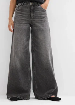 Hot Wide-Leg-Jeans Mid Waist Damen Jeans|Kurzgrößen