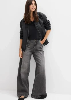 Hot Wide-Leg-Jeans Mid Waist Damen Jeans|Kurzgrößen