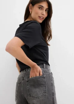 Hot Wide-Leg-Jeans Mid Waist Damen Jeans|Kurzgrößen