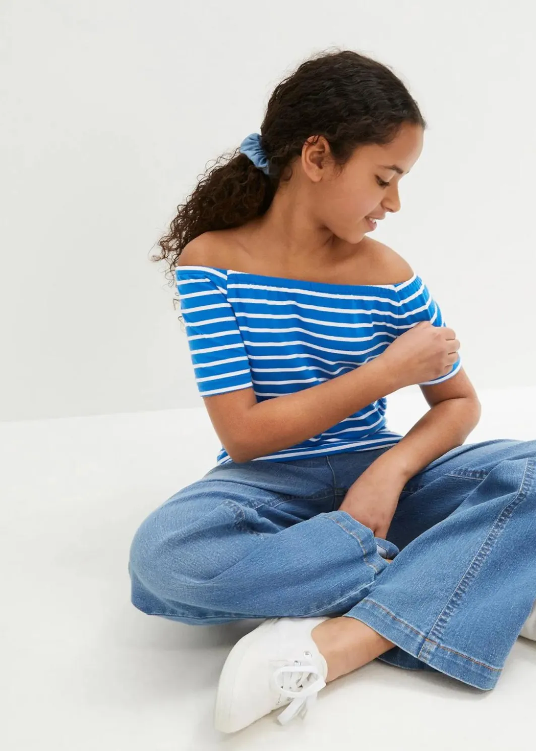 New Wide-Leg-Jeans Mid Waist Kinder Mädchen 9-16 Jahre·Jeans