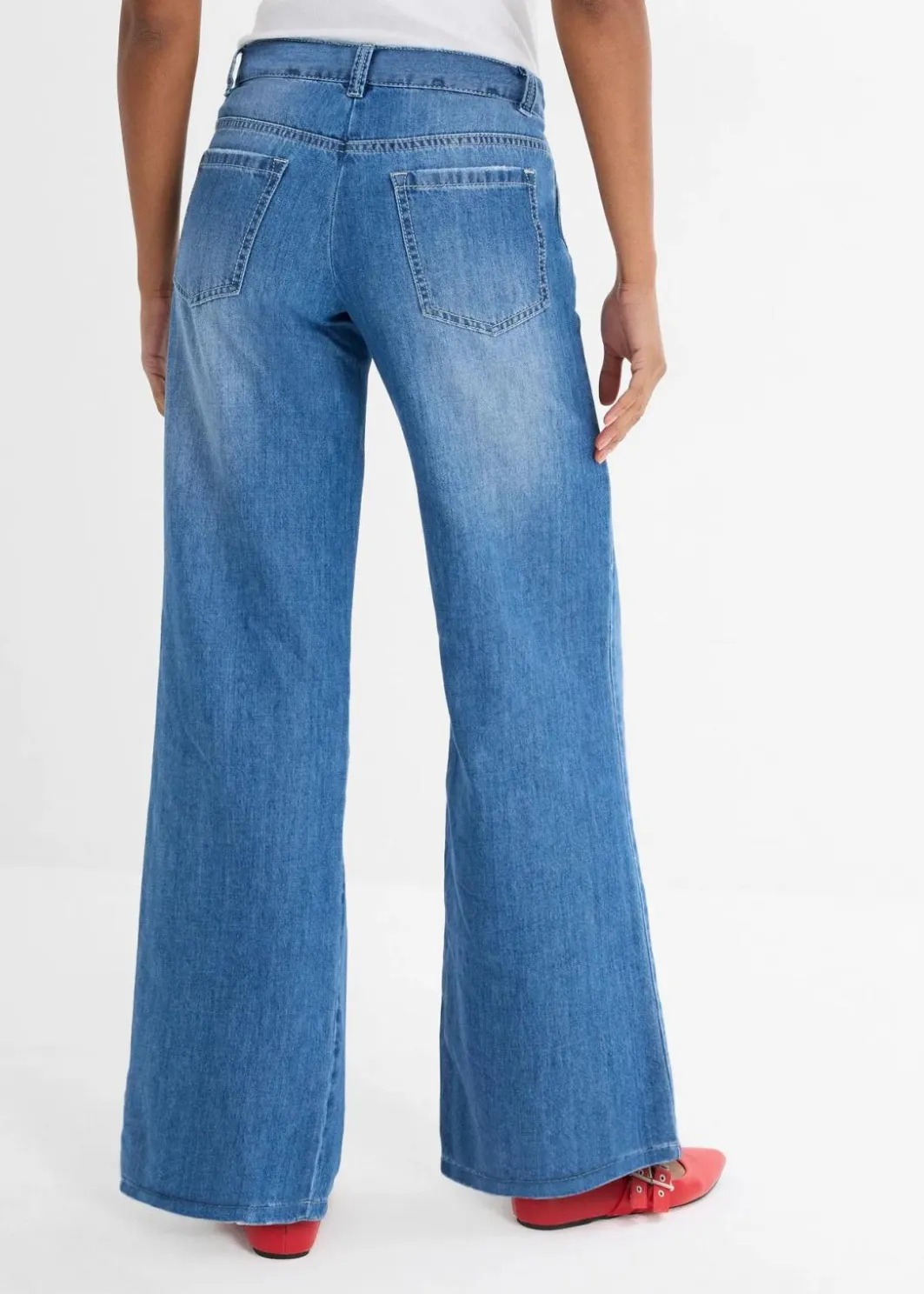Best Wide-Leg-Jeans, Mid Waist Damen Jeans|Kurzgrößen