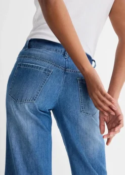Best Wide-Leg-Jeans, Mid Waist Damen Jeans|Kurzgrößen