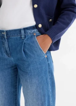 Best Wide-Leg-Jeans, Mid Waist Damen Jeans|Kurzgrößen