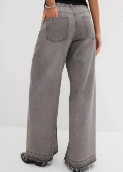 Online Wide-Leg-Jeans Mid Waist, Bequembund Damen Jeans|Kurzgrößen