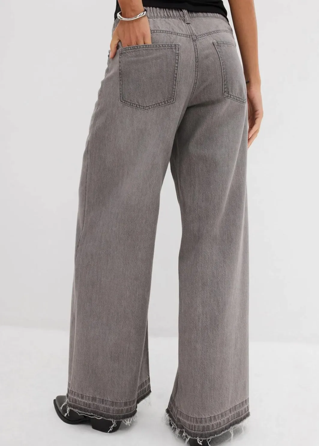 Online Wide-Leg-Jeans Mid Waist, Bequembund Damen Jeans|Kurzgrößen