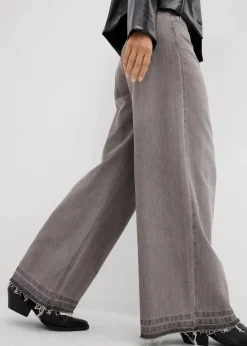 Online Wide-Leg-Jeans Mid Waist, Bequembund Damen Jeans|Kurzgrößen