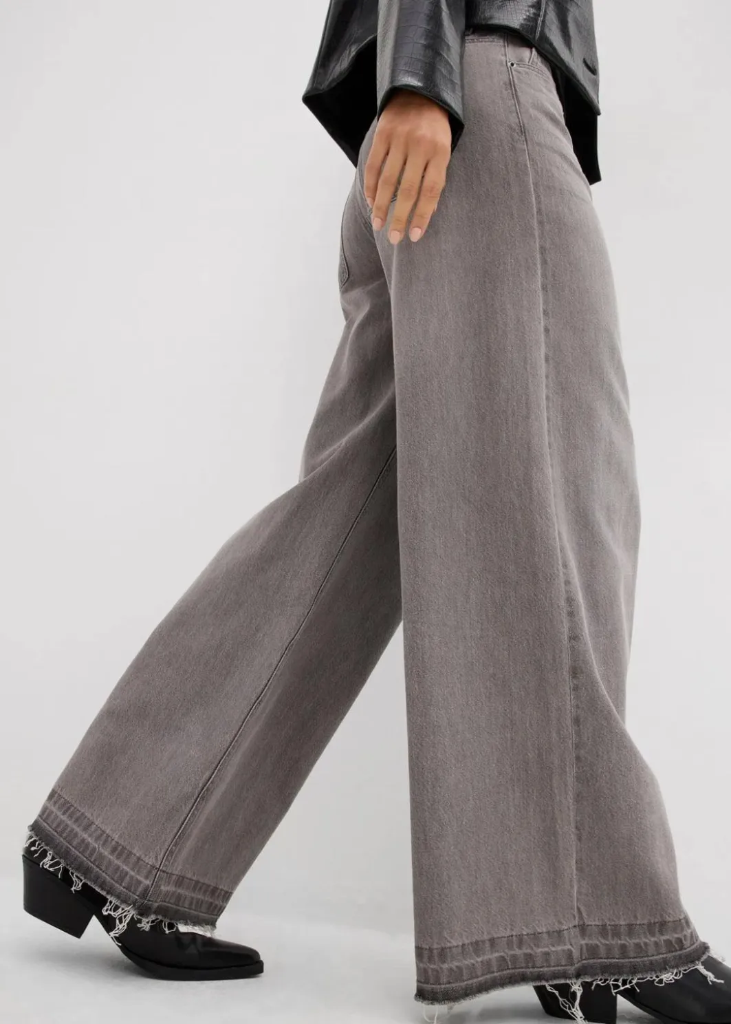 Online Wide-Leg-Jeans Mid Waist, Bequembund Damen Jeans|Kurzgrößen