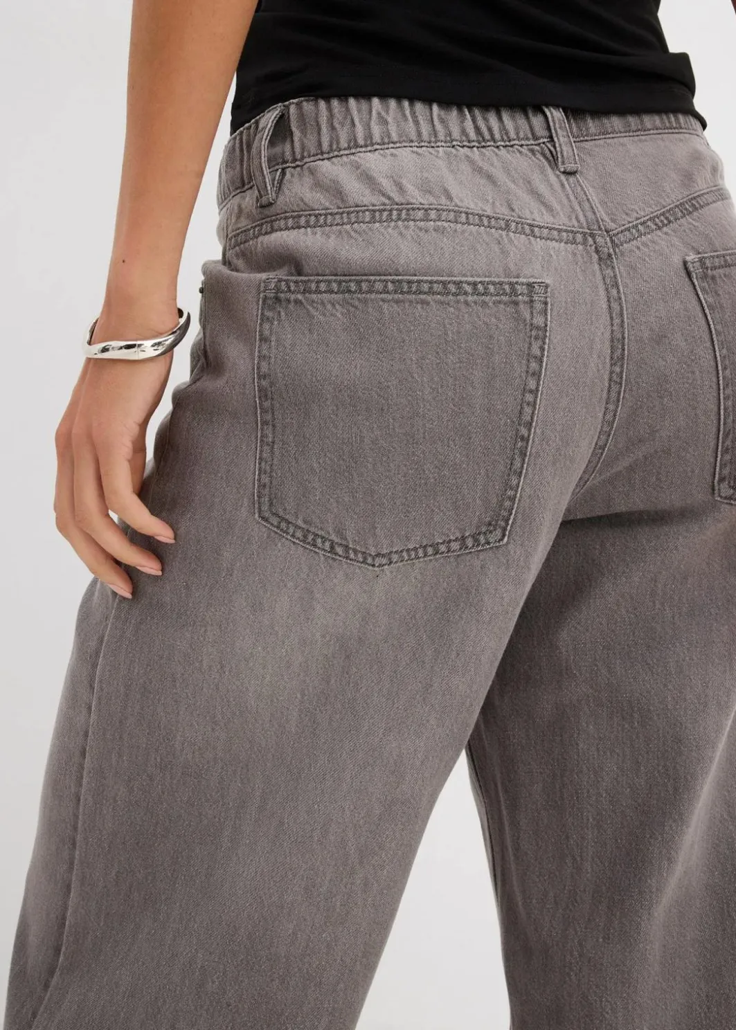Online Wide-Leg-Jeans Mid Waist, Bequembund Damen Jeans|Kurzgrößen