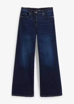 Damen bonprix Bekleidung·Shirts & Tops|Jeans|Wide-Leg-Jeans Mid Waist, Bequembund