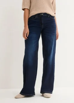 Damen bonprix Bekleidung·Shirts & Tops|Jeans|Wide-Leg-Jeans Mid Waist, Bequembund