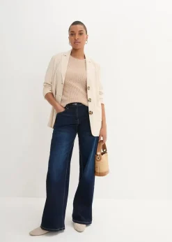 Damen bonprix Bekleidung·Shirts & Tops|Jeans|Wide-Leg-Jeans Mid Waist, Bequembund