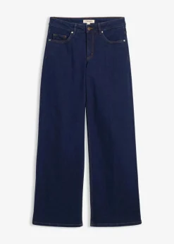 Damen bonprix Jeans|Nachhaltigere Materialien|Wide-Leg-Jeans Mid Waist Bio- Baumwolle