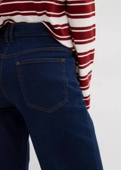 Damen bonprix Jeans|Nachhaltigere Materialien|Wide-Leg-Jeans Mid Waist Bio- Baumwolle