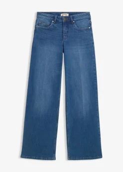 Damen bonprix Bekleidung·Shirts & Tops|Nachhaltigere Materialien|Wide-Leg-Jeans Mid Waist Bio- Baumwolle