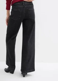 Damen bonprix Jeans|Bekleidung·Shirts & Tops|Wide-Leg-Jeans, Mid Waist, Full Length
