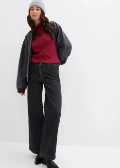 Damen bonprix Jeans|Bekleidung·Shirts & Tops|Wide-Leg-Jeans, Mid Waist, Full Length