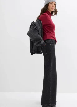 Damen bonprix Jeans|Bekleidung·Shirts & Tops|Wide-Leg-Jeans, Mid Waist, Full Length