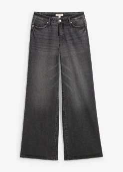 Sale Wide-Leg-Jeans, Mid Waist, Low Stretch Full Length Damen Jeans|Kurzgrößen
