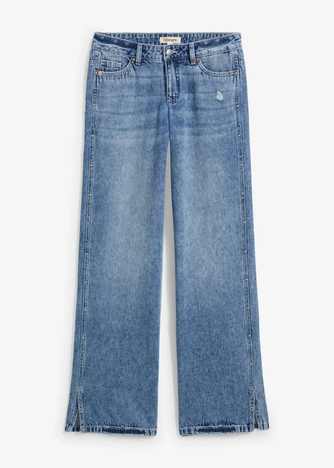 Damen bonprix Bekleidung·Shirts & Tops|Jeans|Wide-Leg-Jeans Mid Waist, Low Stretch