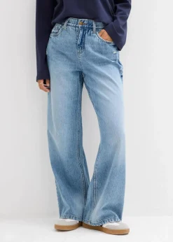 New Wide-Leg-Jeans Mid Waist, Low Stretch Damen Jeans|Kurzgrößen