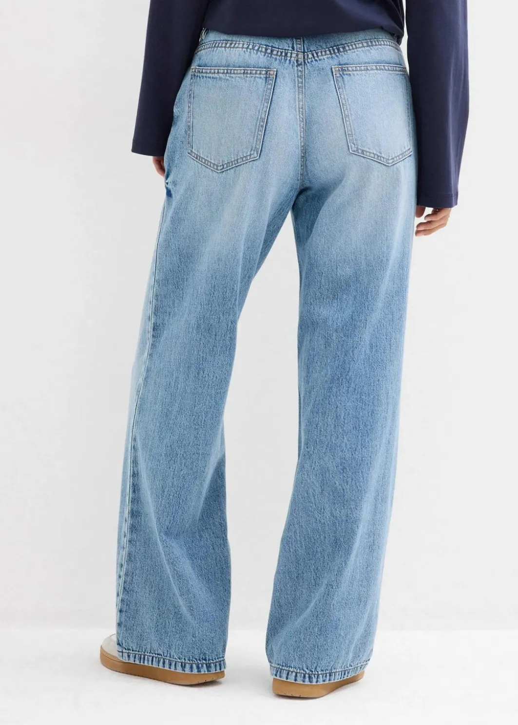 New Wide-Leg-Jeans Mid Waist, Low Stretch Damen Jeans|Kurzgrößen