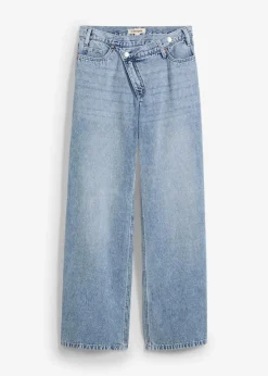 Hot Wide-Leg-Jeans Mid Waist, Low Stretch Damen Jeans|Kurzgrößen