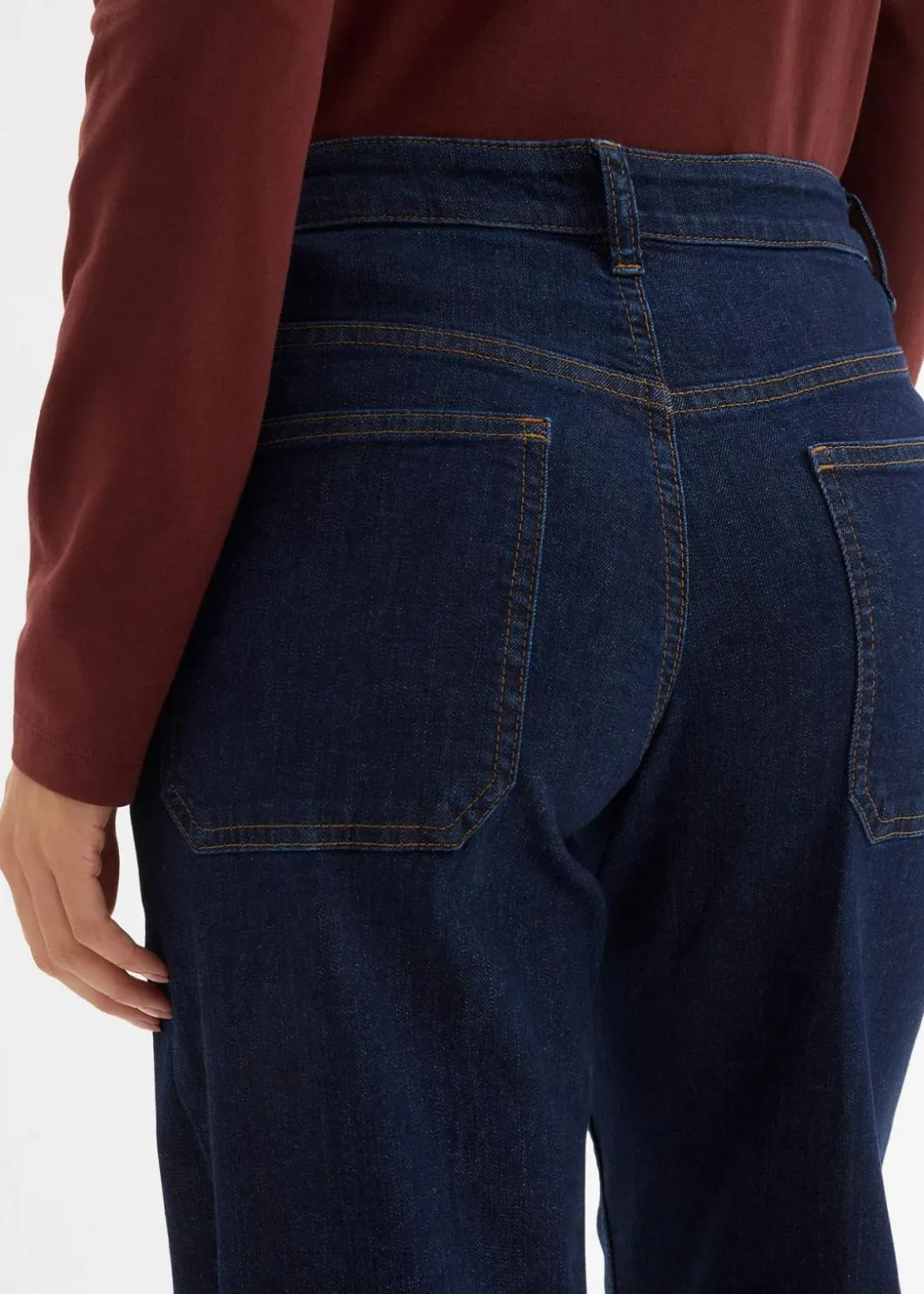 Damen bonprix Jeans|Kurzgrößen|Wide-Leg-Jeans Mid Waist mit Bio Baumwolle