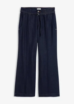 Best Wide-Leg-Jeans Mid Waist mit Gürtel Damen Bekleidung·Shirts & Tops|Jeans