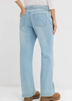 Outlet Wide-Leg-Jeans Mid Waist mit Gürtel Damen Jeans|Bekleidung·Shirts & Tops