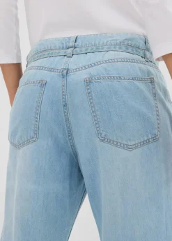 Outlet Wide-Leg-Jeans Mid Waist mit Gürtel Damen Jeans|Bekleidung·Shirts & Tops