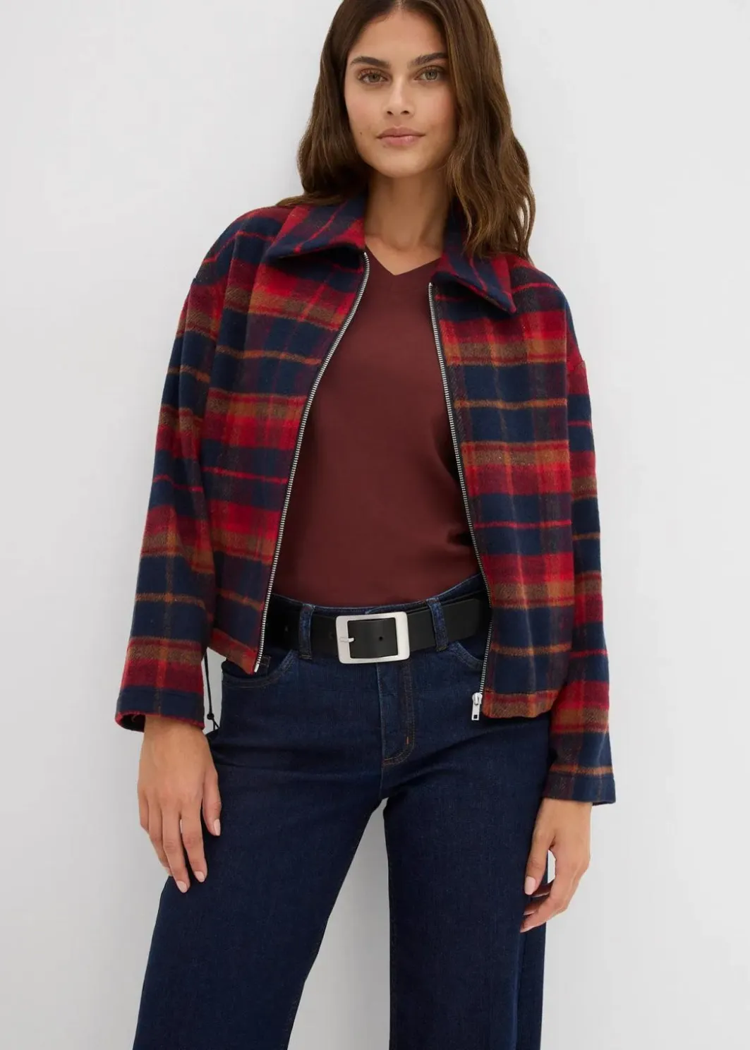 Wide-Leg-Jeans Mid Waist mit Bio Baumwolle Damen Kurzgrößen|Bekleidung·Shirts & Tops