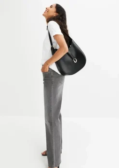 Online Wide-Leg-Jeans, Mid Waist, Stretch Damen Jeans|Kurzgrößen