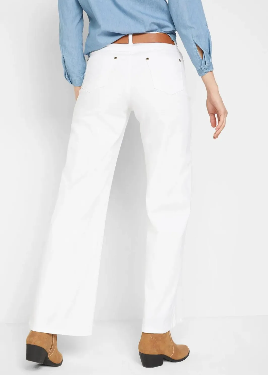 Damen bonprix Jeans|Bekleidung·Shirts & Tops|Wide-Leg-Jeans, Mid Waist, Stretch